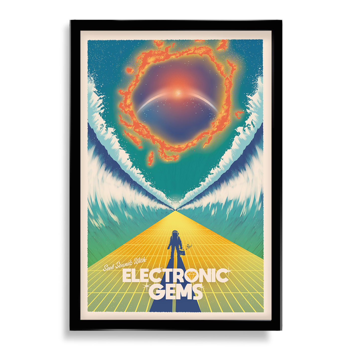 Electronic Gems Travel Poster: Wave