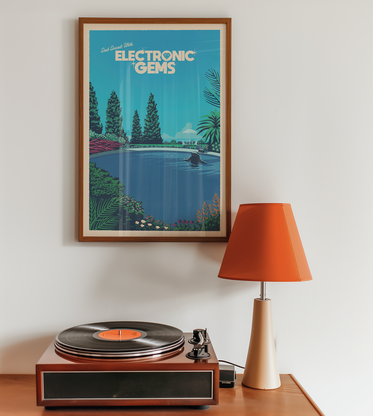 Electronic Gems Travel Poster: Pool