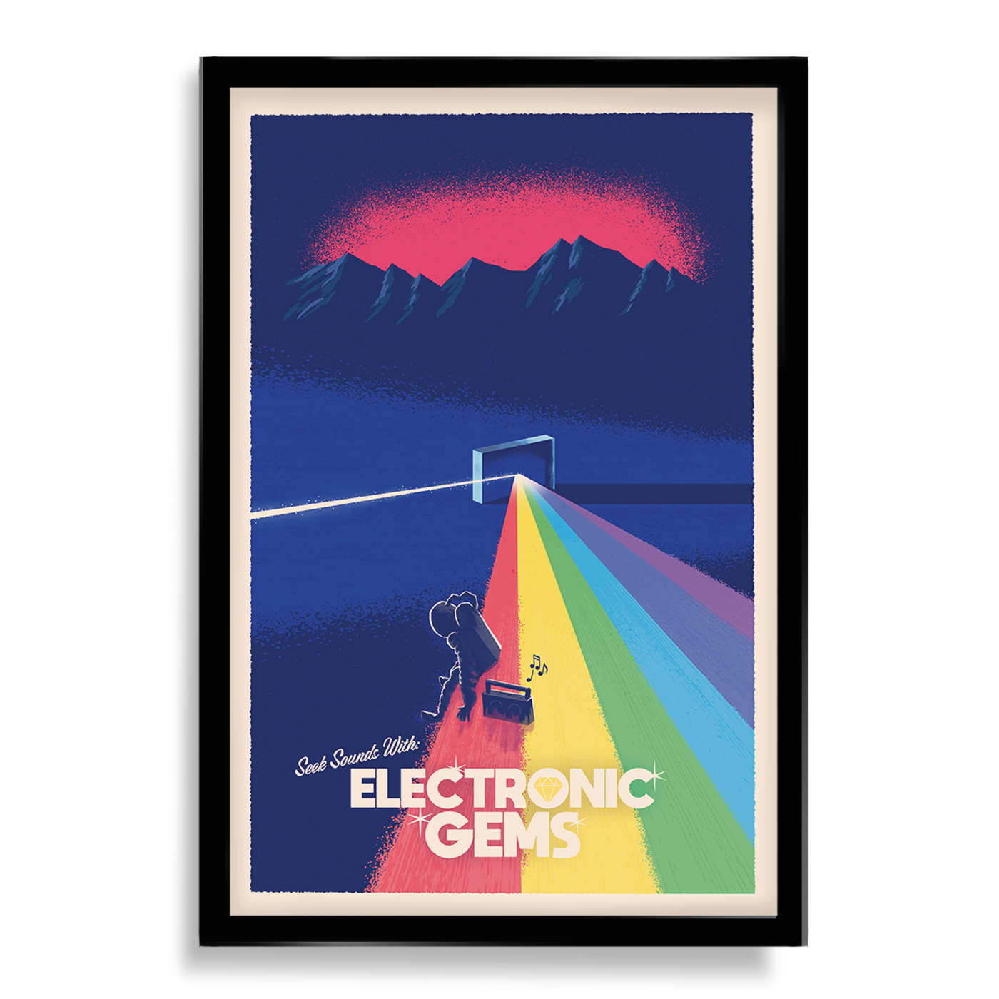Electronic Gems Travel Poster: Rainbow