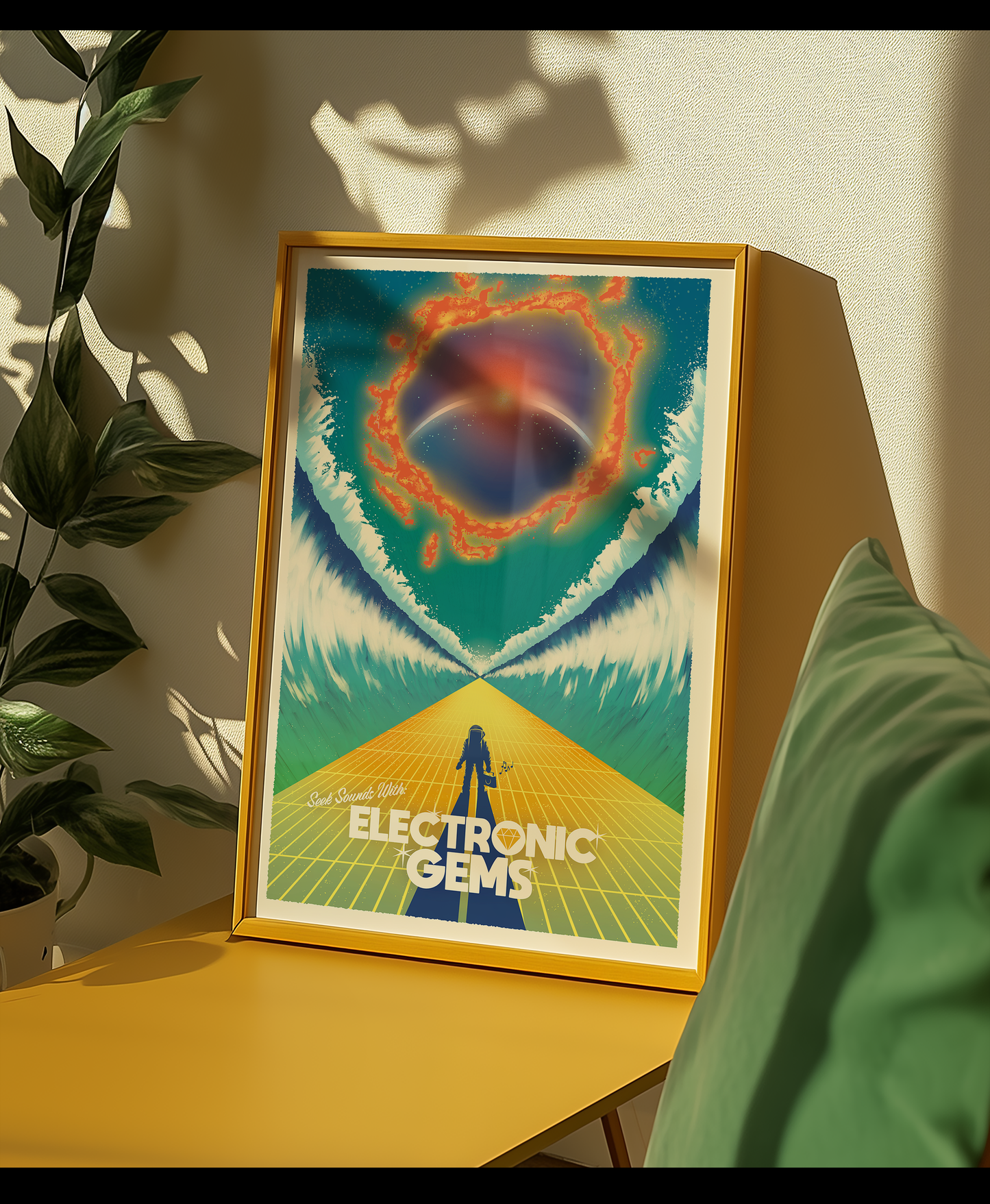 Electronic Gems Travel Poster: Wave