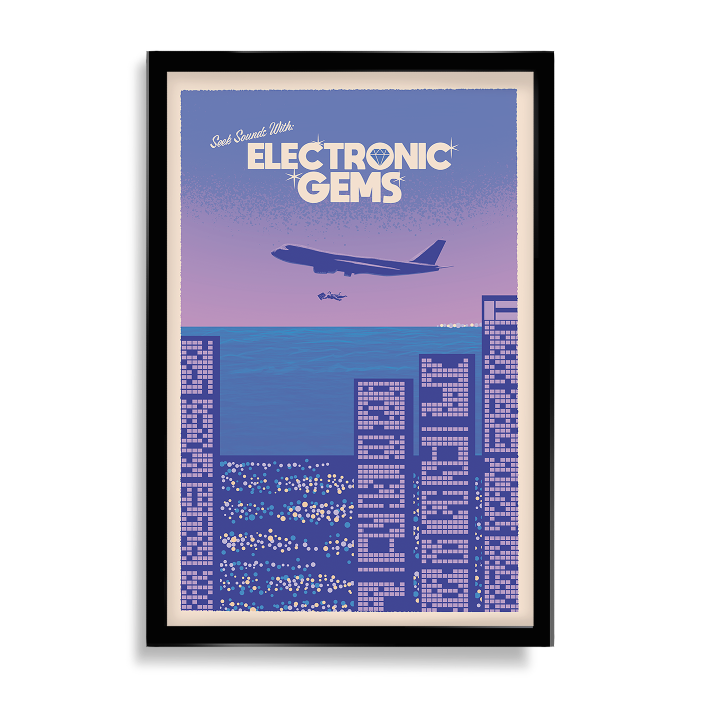 Electronic Gems Travel Poster: Plane