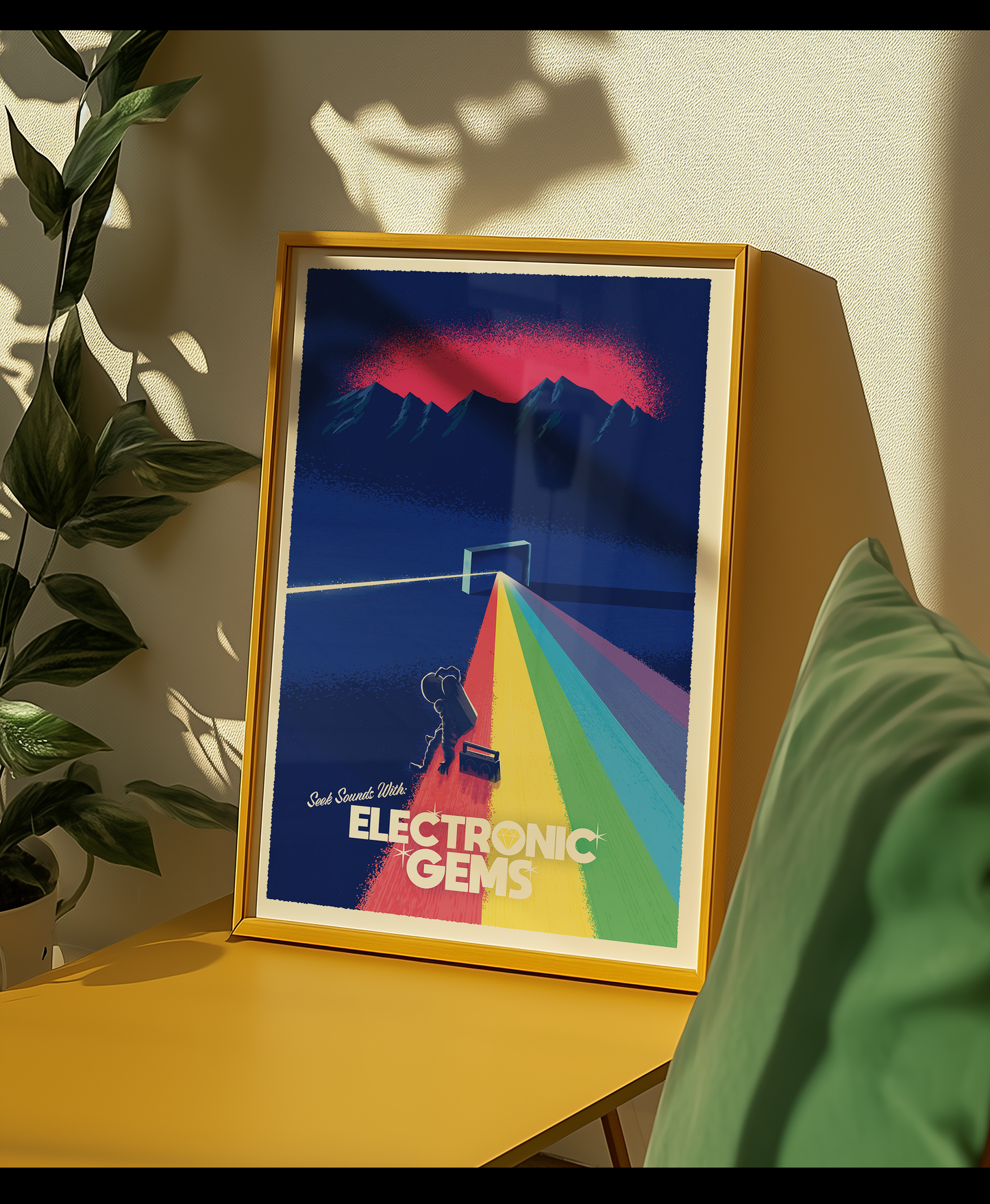 Electronic Gems Travel Poster: Rainbow