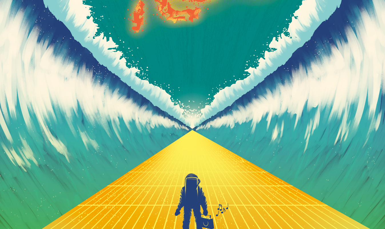 Electronic Gems Travel Poster: Wave