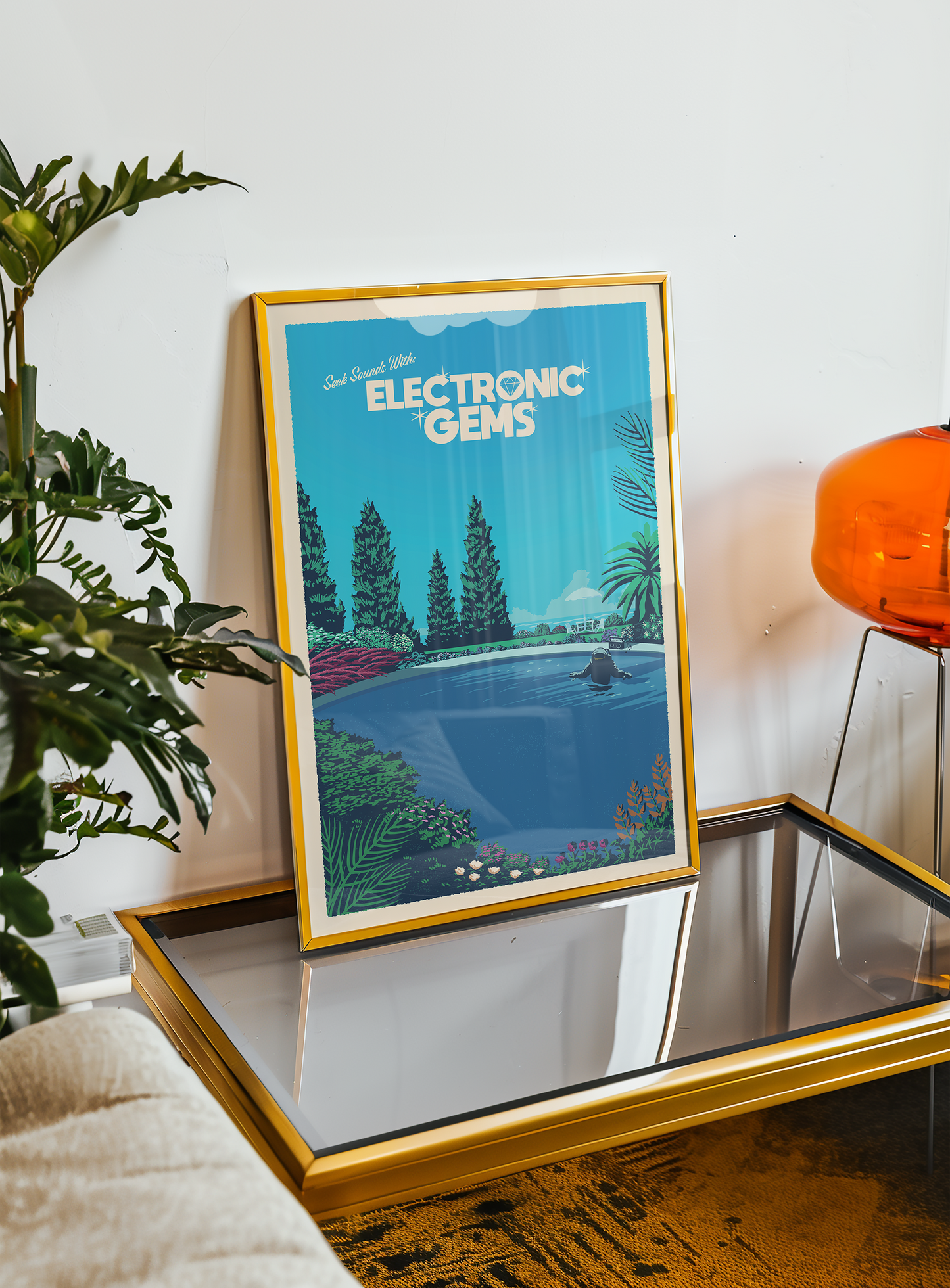 Electronic Gems Travel Poster: Pool