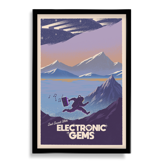 Electronic Gems Travel Poster: Resonance Mountains