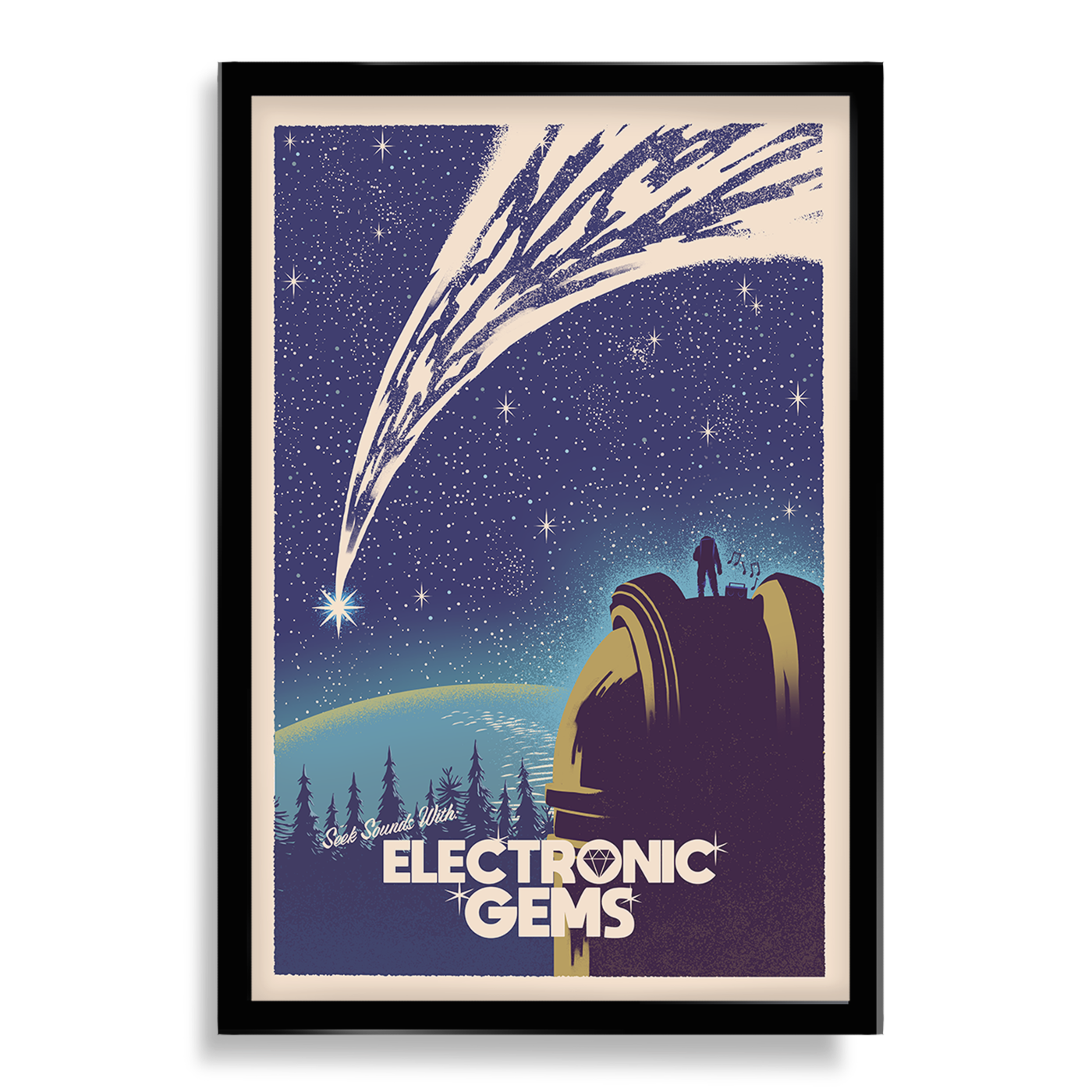 Electronic Gems Travel Poster: Shooting Star