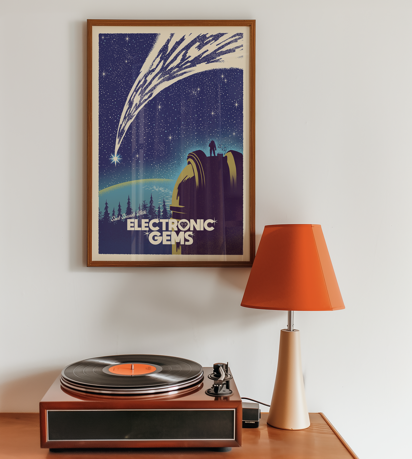 Electronic Gems Travel Poster: Shooting Star